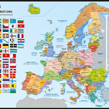 Aperçu de l'œuvre Carte des nations d'Europe (multilingue) de Multinatio
