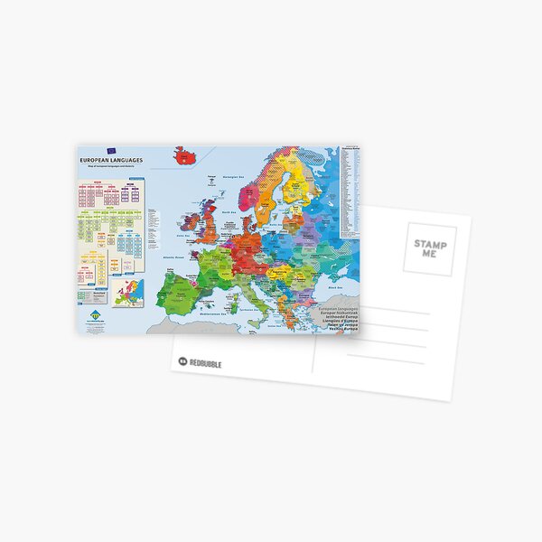 Aperçu de l'œuvre "European languages" : Carte des langues d'Europe (en anglais) créée et vendue par Multinatio.