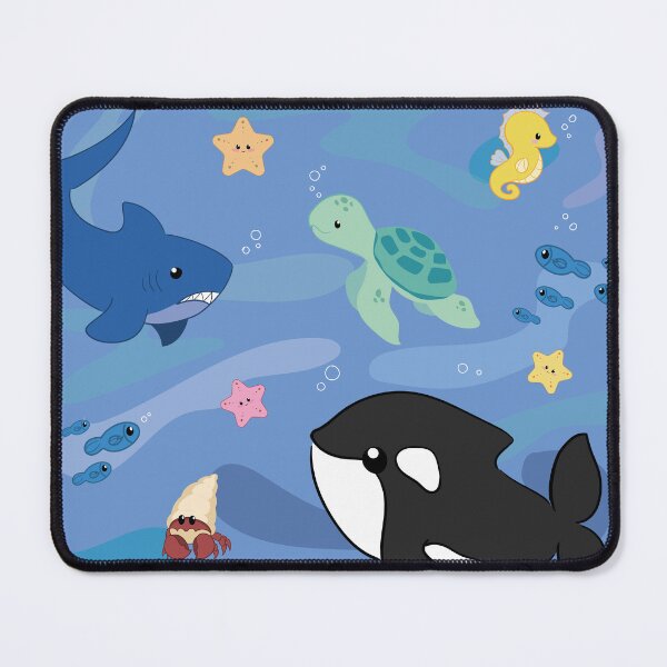 Item preview, Kawaii ocean wildlife pattern with whales, turtles and sharks designed and sold by NaiBalin.