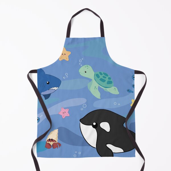 Item preview, Kawaii ocean wildlife pattern with whales, turtles and sharks designed and sold by NaiBalin.