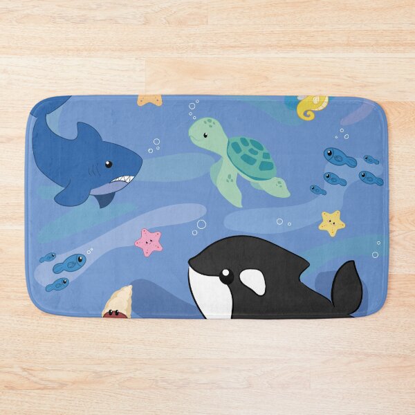 Item preview, Kawaii ocean wildlife pattern with whales, turtles and sharks designed and sold by NaiBalin.