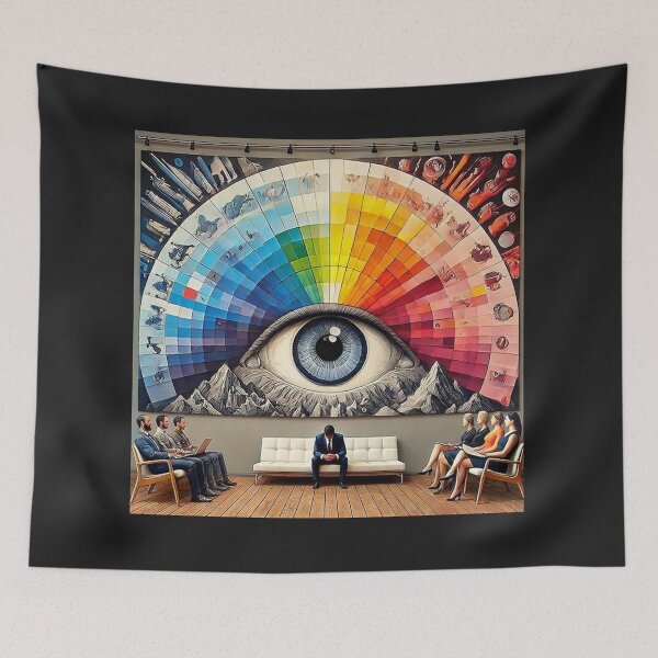 Item preview, Colorful .eye mural captivating people with its vivid rainbow hues designed and sold by hardingcarl2.