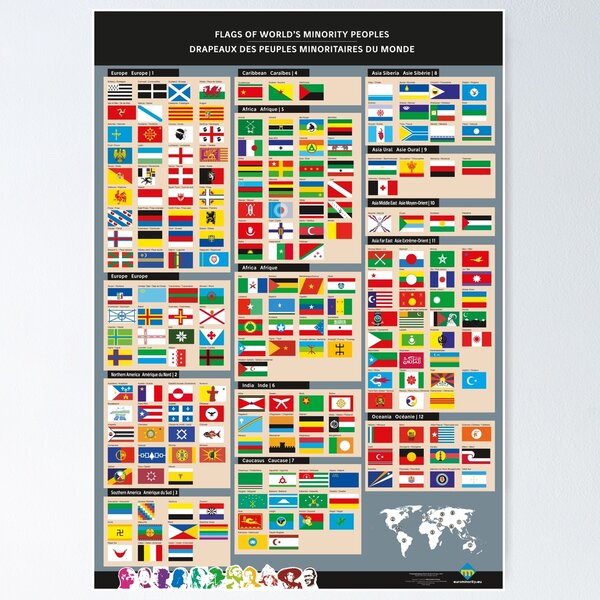 Aperçu de l'œuvre Affiches des drapeaux des peuples minoritaires du monde créée et vendue par Multinatio.