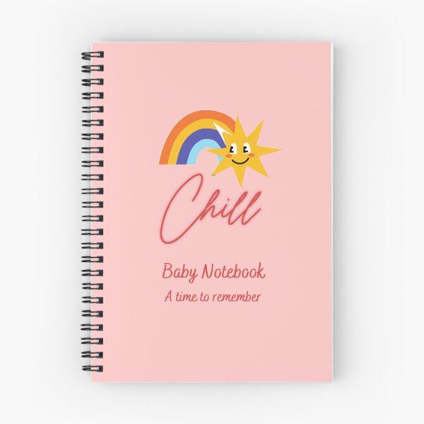 Item preview, Chill Baby Notebook with Rainbow and Sun Pink designed and sold by only4kids.