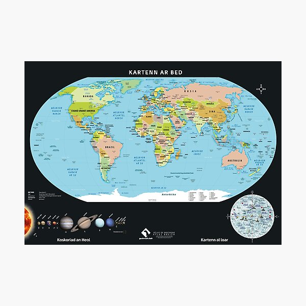 Item preview, Carte du monde en breton designed and sold by Multinatio.