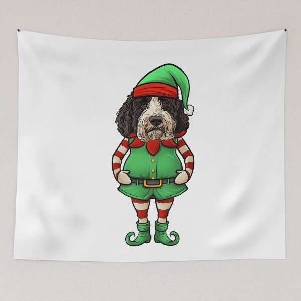 Item preview, Funny Christmas Elf Sheepadoodle Dog designed and sold by whyitsme.