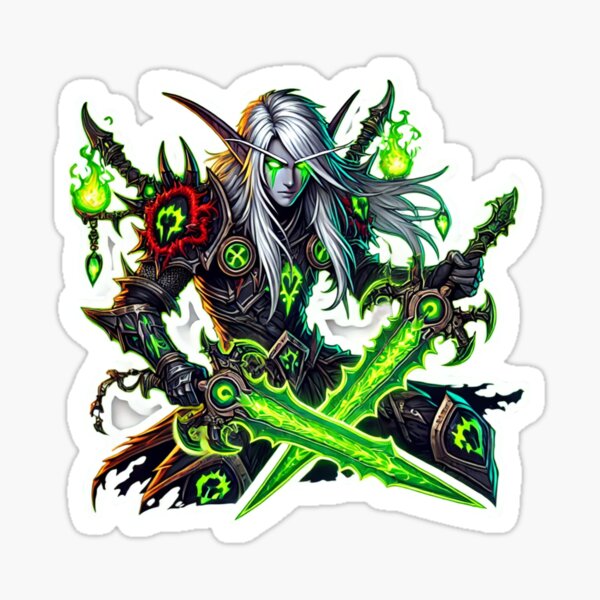 Vista previa del artículo con la obra «Cazador de demonios elfo de la noche», diseñado y vendido por 5NOWMAN.