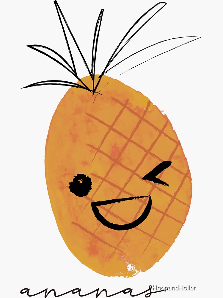 Thumbnail 3 of 3, Sticker, Ananas designed and sold by HoopandHoller.