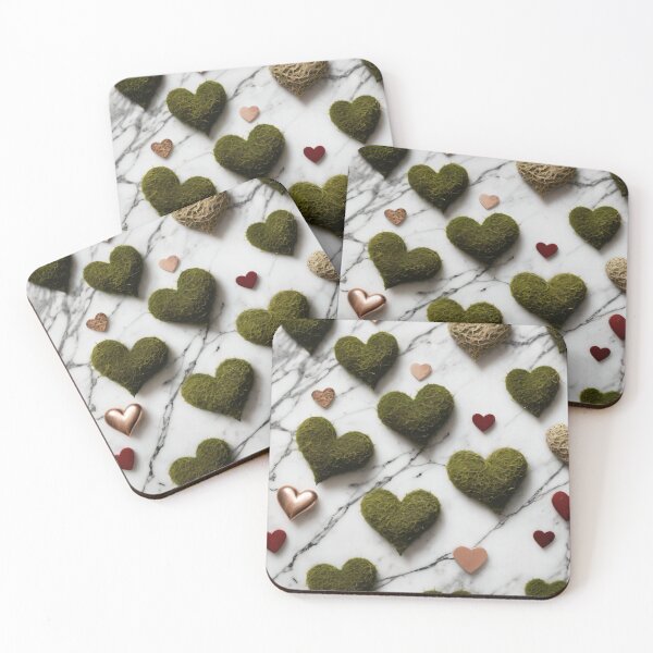 Item preview, Moss Hearts on Marble Countertop Design designed and sold by Slick-Waffles.