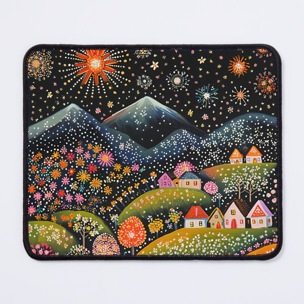 Item preview, Polka Dot Mountains with Floral Gardens designed and sold by Neika Shimm Designs.