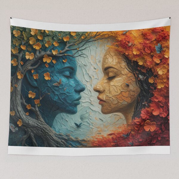 Item preview, Vernal Equinox Faces | Celtic Seasonal Transition Art designed and sold by SavinMercantile.