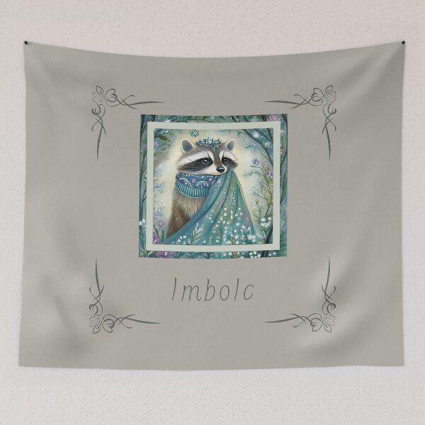 Item preview, Imbolc Raccoon - Magical Celtic Pagan Spring Festival Design designed and sold by MissMutsie.