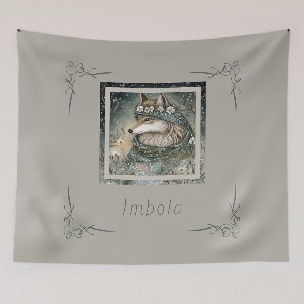 Item preview, Imbolc Wolf - Whimsical Celtic Pagan Spring Festival Design designed and sold by MissMutsie.