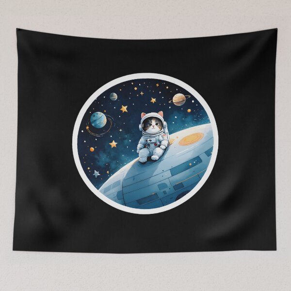 Item preview, CAT-STELLATION Cute Cat-stronaut Sitting On Rocket Ship designed and sold by Lithuane.
