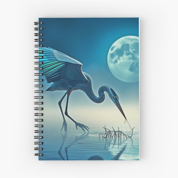 Item preview, Great Blue Heron and Moon designed and sold by Skye Ryan-Evans.