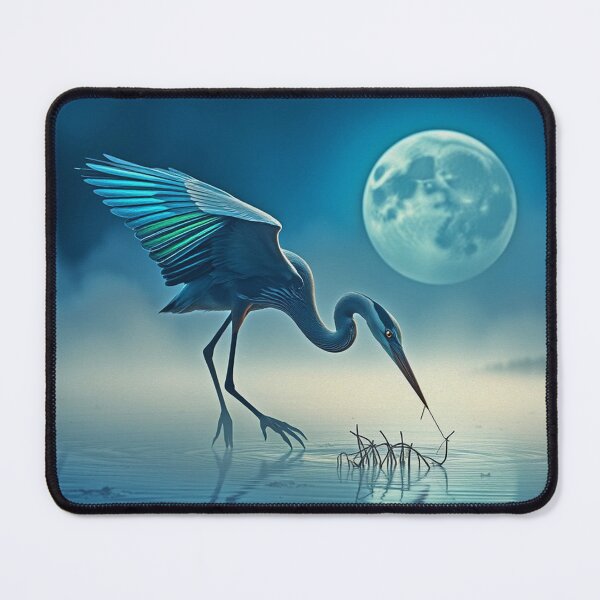 Item preview, Great Blue Heron and Moon designed and sold by Skye Ryan-Evans.