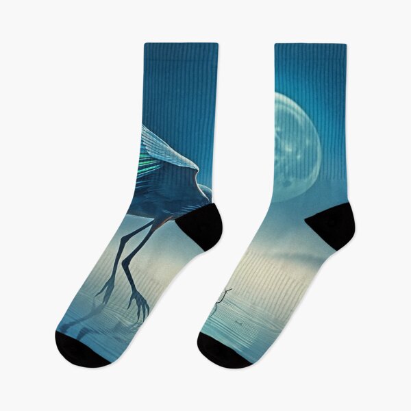 Item preview, Great Blue Heron and Moon designed and sold by Skye Ryan-Evans.