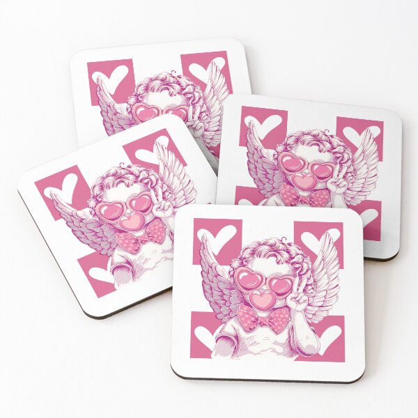 Item preview, Cupid Blowing Bubble Gum Valentine's Day Cute Pink Cupid Hearts designed and sold by darkskydelights.