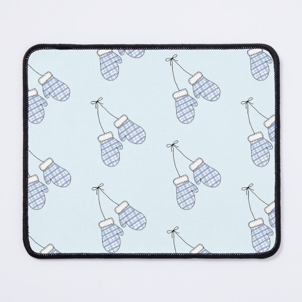 Item preview, Hand drawn Blue plaid mittens designed and sold by toastysketches.