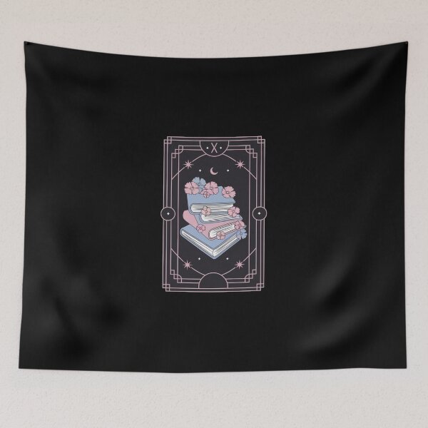 Item preview, Pink and blue floral bookish tarot designed and sold by Mateusz Majcherek.