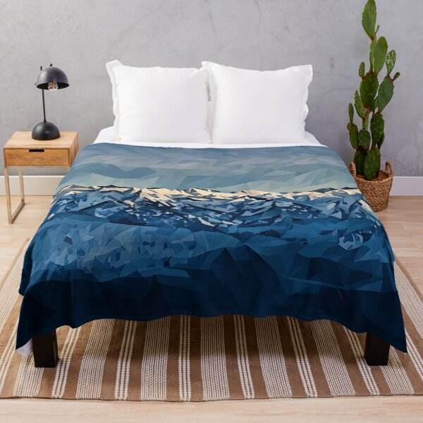 Cascade Mountains Winter (Poly Art) Throw Blanket
