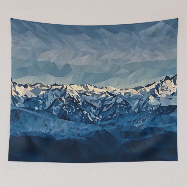Item preview, Cascade Mountains Winter (Poly Art) designed and sold by flyscenicair.
