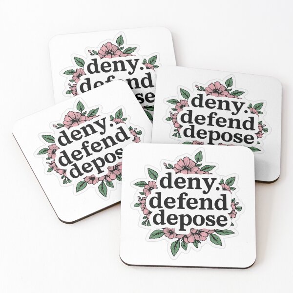 Item preview, Deny, Defend, Depose – Floral Protest Art - Free Luigi Mangione designed and sold by Calymera.