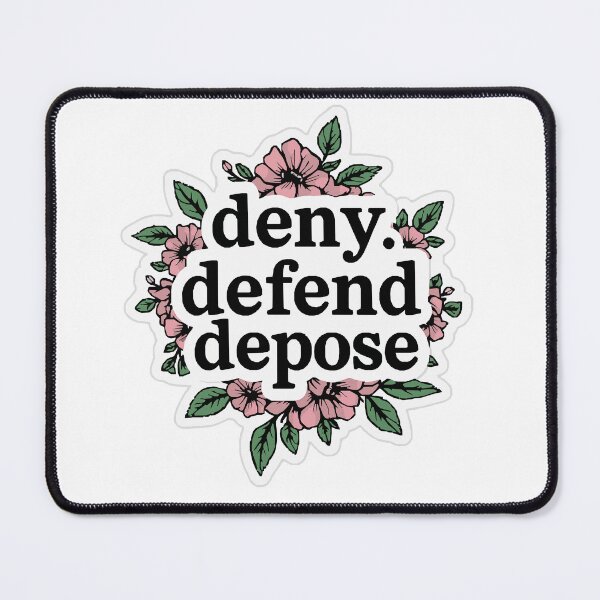 Item preview, Deny, Defend, Depose – Floral Protest Art - Free Luigi Mangione designed and sold by Calymera.