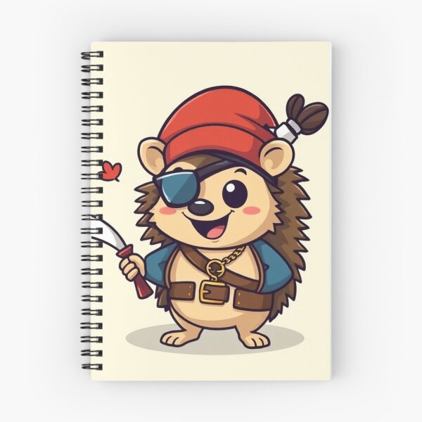 Item preview, Cute Hedgehog Pirates Vector Illustration designed and sold by hjian8219.