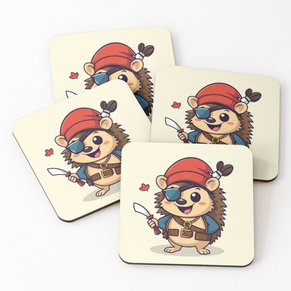 Item preview, Cute Hedgehog Pirates Vector Illustration designed and sold by hjian8219.