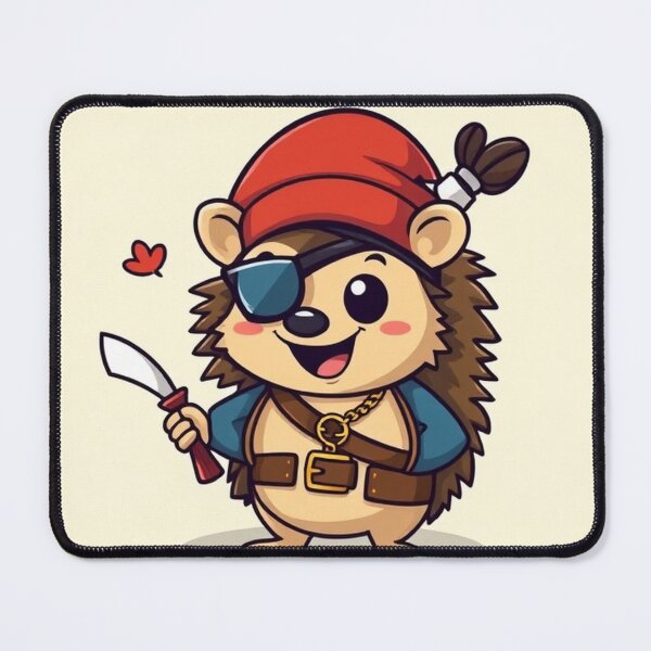 Item preview, Cute Hedgehog Pirates Vector Illustration designed and sold by hjian8219.