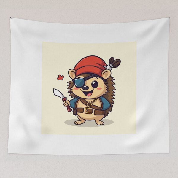 Item preview, Cute Hedgehog Pirates Vector Illustration designed and sold by hjian8219.