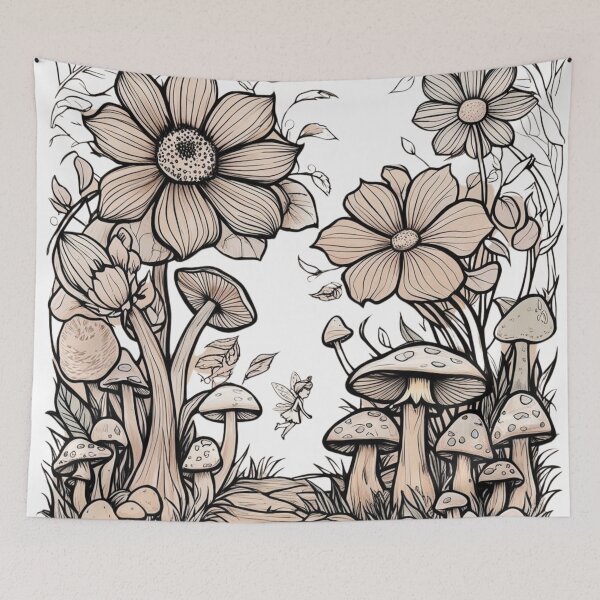 Item preview, Enchanted Forest - fairies, mushrooms and towering giant flowers designed and sold by AlinaSCorner.