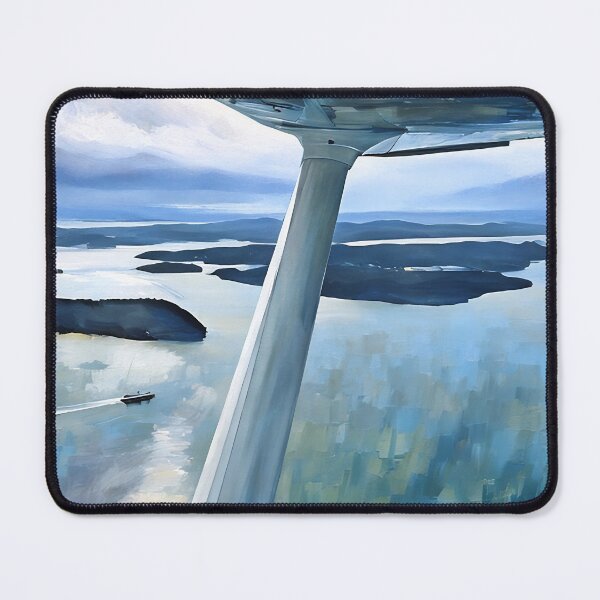 Item preview, Flying near San Juan Islands Washington (Impressionist) designed and sold by flyscenicair.