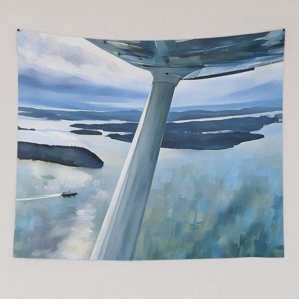 Item preview, Flying near San Juan Islands Washington (Impressionist) designed and sold by flyscenicair.