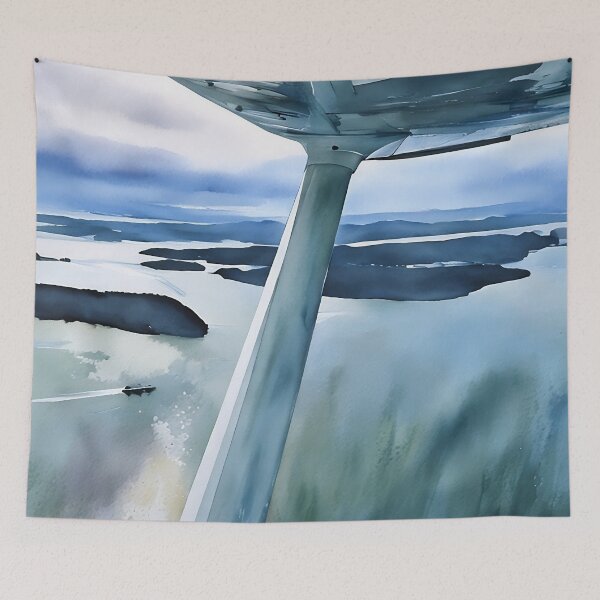 Item preview, Flying near San Juan Islands Washington (Watercolor) designed and sold by flyscenicair.