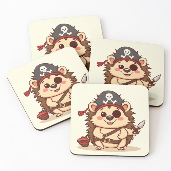 Item preview,  Cute Hedgehog Pirates Vector Illustration designed and sold by hjian8219.