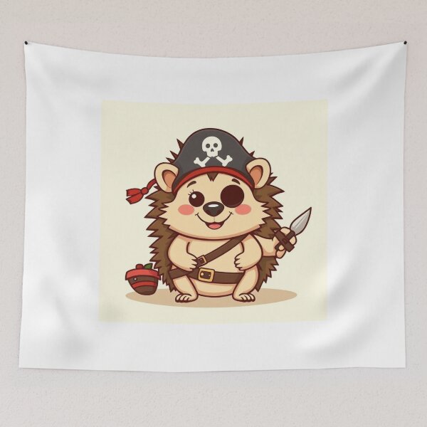 Item preview,  Cute Hedgehog Pirates Vector Illustration designed and sold by hjian8219.
