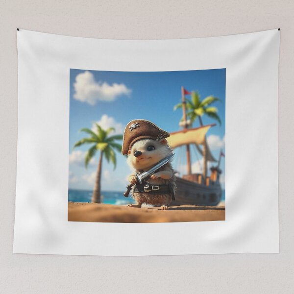 Item preview, Cute Hedgehog Pirates Vector Illustration designed and sold by hjian8219.