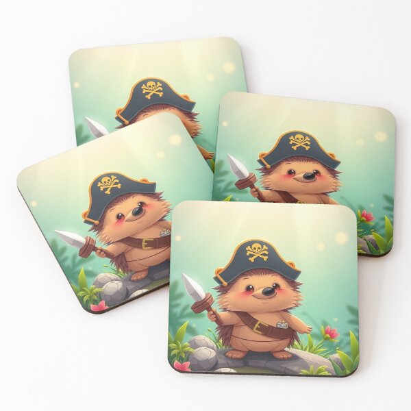 Item preview, Cute Hedgehog Pirates Vector Illustration designed and sold by hjian8219.