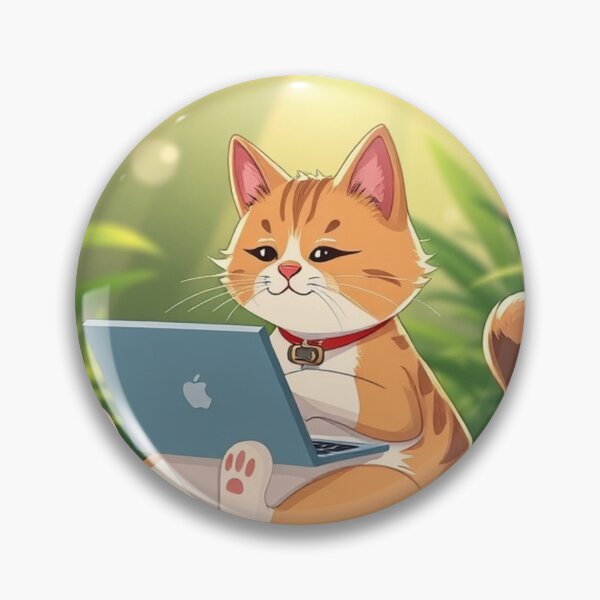 Item preview, cat working on laptop designed and sold by hjian8219.
