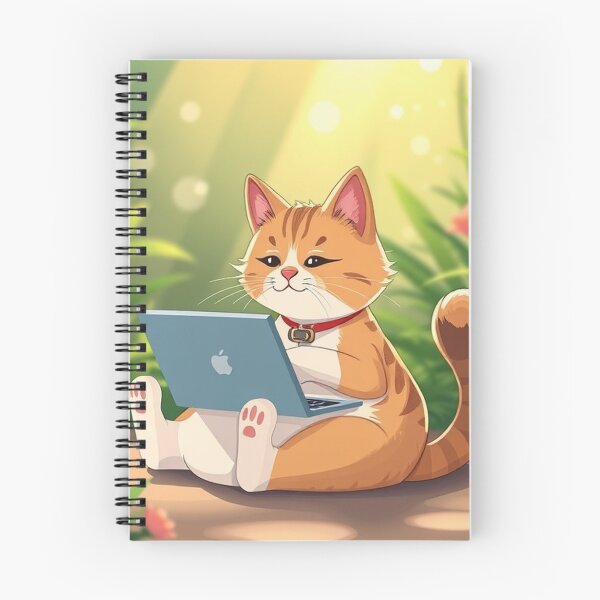 Item preview, cat working on laptop designed and sold by hjian8219.