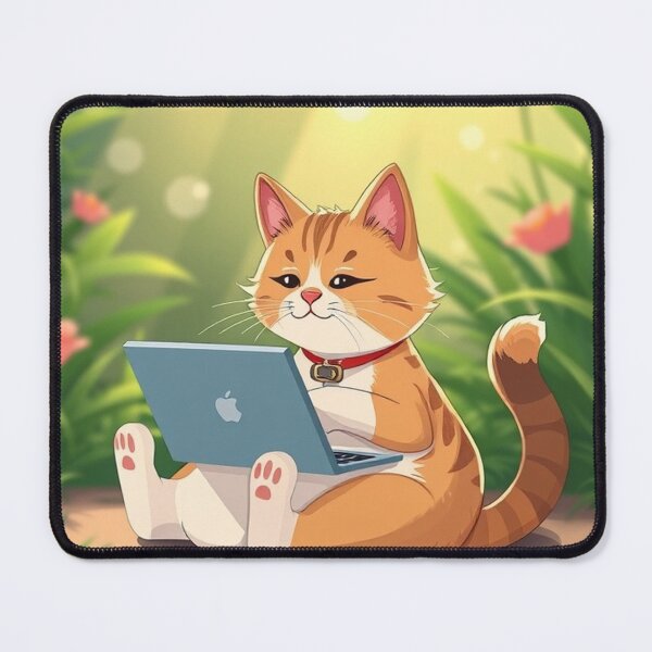 Item preview, cat working on laptop designed and sold by hjian8219.