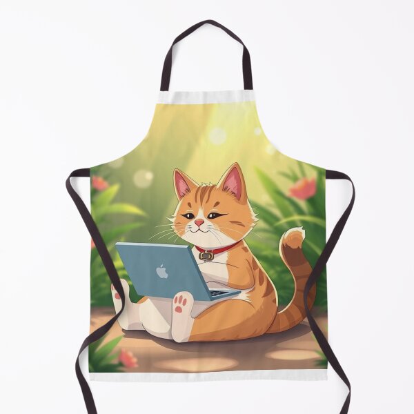 Item preview, cat working on laptop designed and sold by hjian8219.