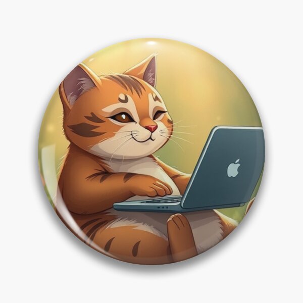 Item preview, cat working on laptop designed and sold by hjian8219.