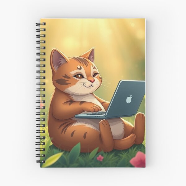 Item preview, cat working on laptop designed and sold by hjian8219.