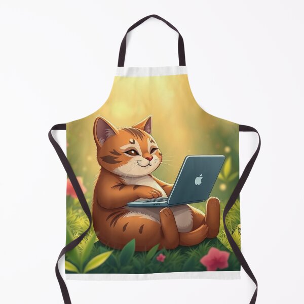 Item preview, cat working on laptop designed and sold by hjian8219.