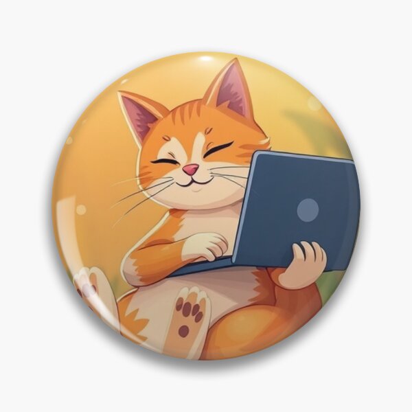 Item preview, cat working on laptop designed and sold by hjian8219.