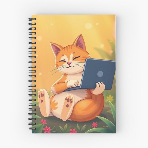 Item preview, cat working on laptop designed and sold by hjian8219.
