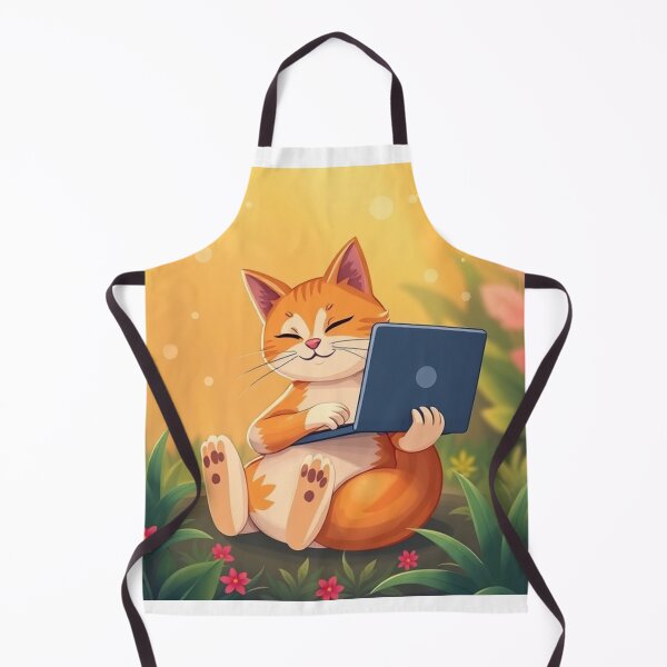 Item preview, cat working on laptop designed and sold by hjian8219.